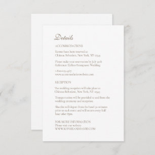 French Regency Green Fleur de Lis Wedding Details Enclosure Card