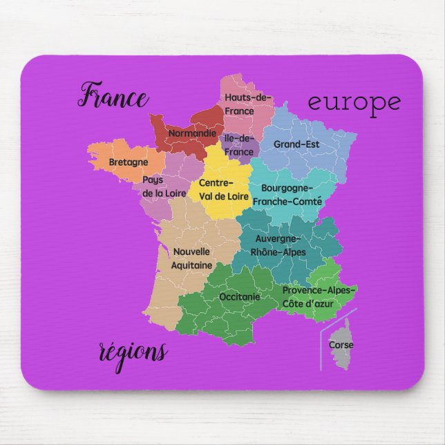 "french regions" mouse mat (Front)