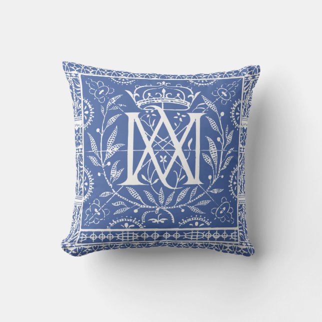 French Renaissance Pillow Monogram MA (Front)