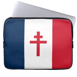 French resistance flag France symbol war cross his Laptop Sleeve