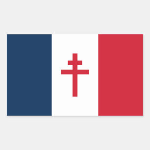 French resistance flag France symbol war cross his Rectangular Sticker