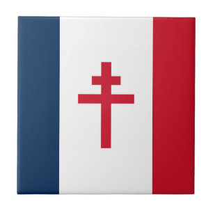 French resistance flag France symbol war cross his Tile