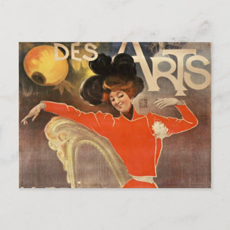 french retro style post card "cabaret des arts"