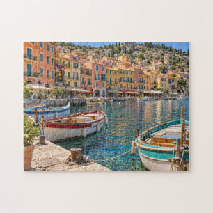 French Riviera Colorful Mediterranean Harbor Jigsaw Puzzle