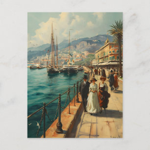 French Riviera Promenade: Vintage Postcard