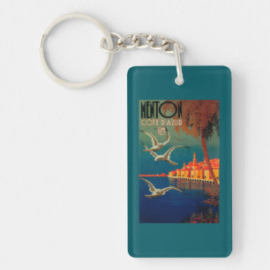 French Riviera Travel Poster # 1 Key Ring
