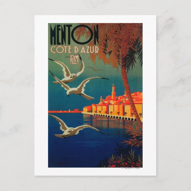 French Riviera Travel Poster # 1 Postcard (Front)