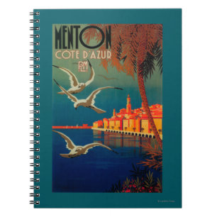 French Riviera Travel Poster # 1 Spiral Notebook