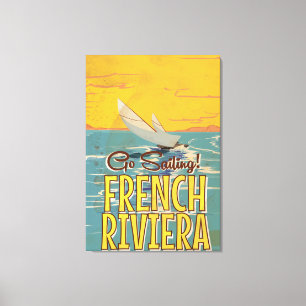 French Riviera vintage travel poster Canvas Print