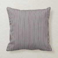 French Roast Brown Striped Decorative Pillows