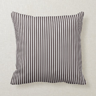 French Roast Brown Striped Decorative Pillows