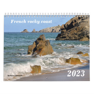 French rocky coast calendar