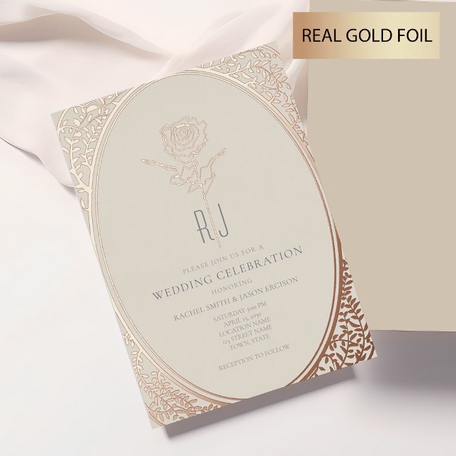 French Rococo Gold Foil Wedding Invite (Creator Uploaded)
