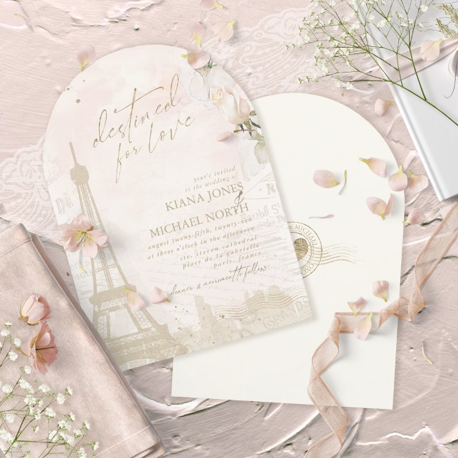 French Romance Wedding Blush Arch ID870 Invitation (Creator Uploaded)