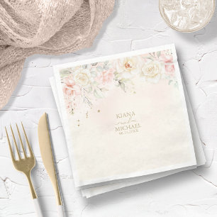 French Romance Wedding Floral Blush ID870 Napkin