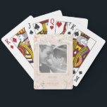 French Romance Wedding Photo Blush ID870 Playing Cards<br><div class="desc">A watercolor collage in soft shades of blush, ivory and gold combines with faux-gold frames and lush florals to give these wedding playing cards an inviting French country appeal. Add your photo and details using the provided template. Whether you are planning a destination wedding in France or a romantic celebration...</div>