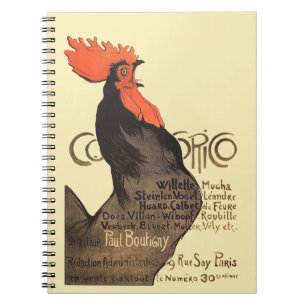 French Rooster Cocorico by Stenlen Art Poster Spiral Notebook