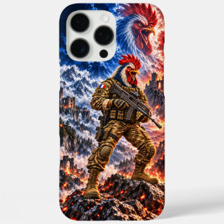 French Rooster Tactical Warrior Epic Battle Art iP iPhone 16 Pro Max Case