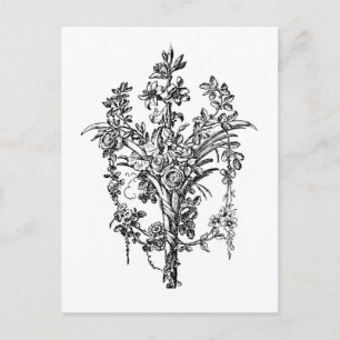 French Rose Bouquet Postcard