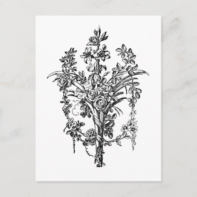 French Rose Bouquet Postcard (Front)
