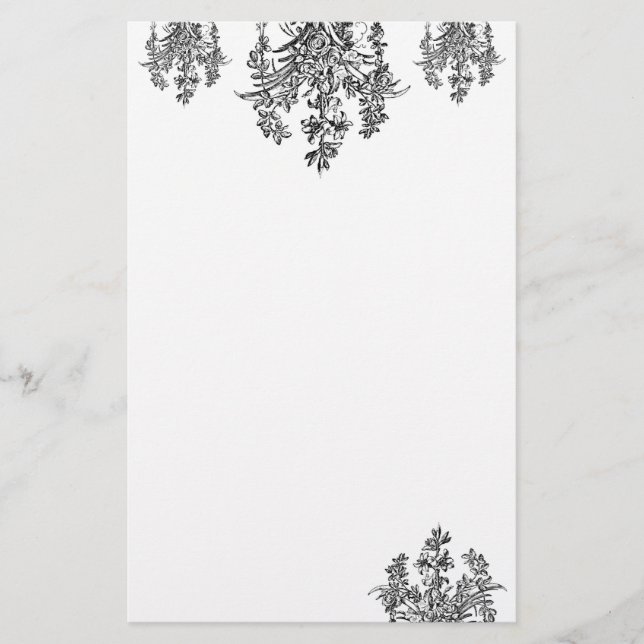 French Rose Bouquet Stationery (Front)