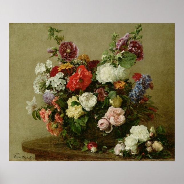 French Roses and Peonies, 1881 Poster (Front)