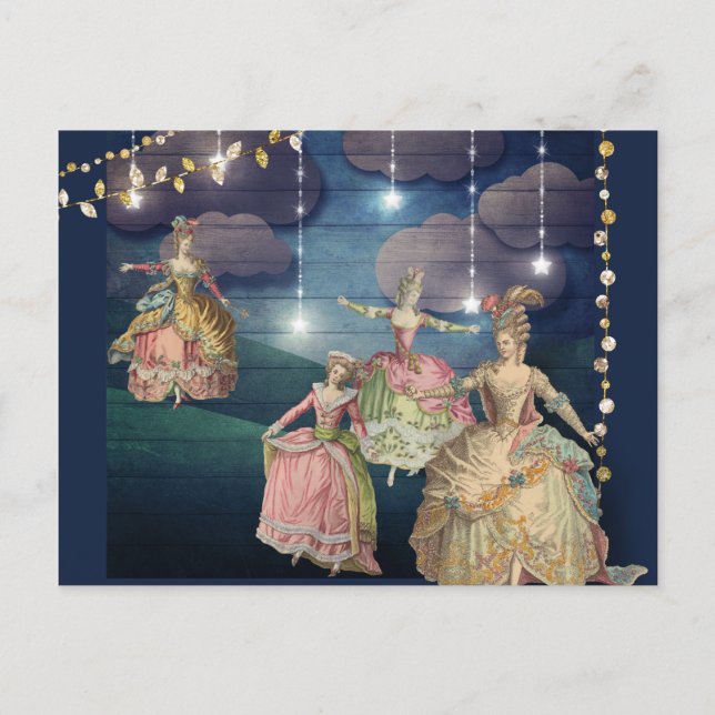 French Royals Dancing Under the Twinkling Lights Postcard (Front)