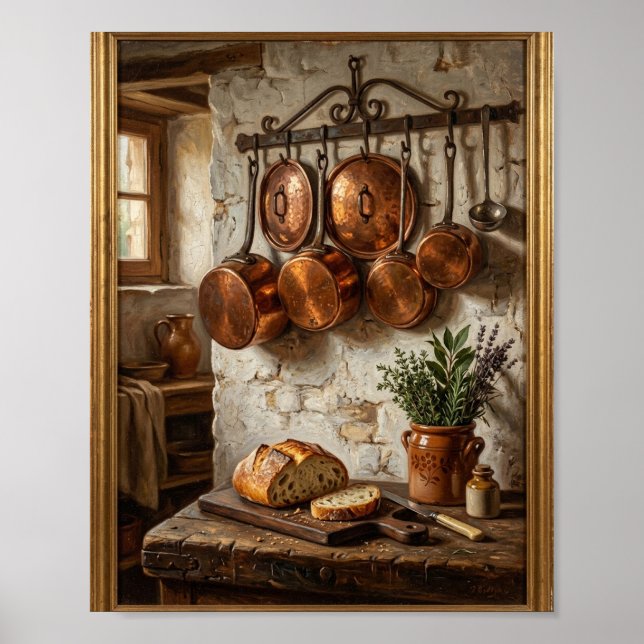 French Rustic Copper Kitchen Bakery I Poster (Front)