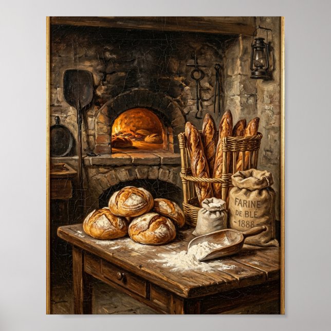 French Rustic Copper Kitchen Bakery II Poster (Front)