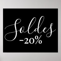 French Sale Sign, 20% Off Retail Sales