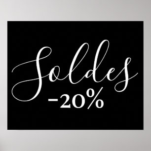 French Sale Sign, 20% Off Retail Sales Poster