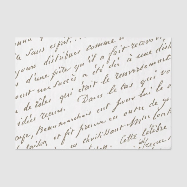 French Script Gold Vintage Tissue Paper (Front)