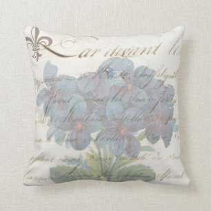 French Script Hydrangea Market Style Pillow