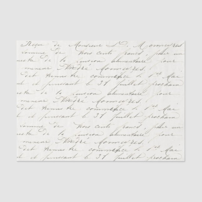 French Script Vintage Tissue Paper (Front)