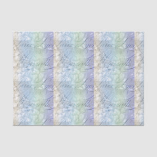 French Script watercolor butterfly decoupage Tissue Paper