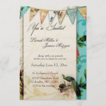 French Shabby chic Vintage invitation