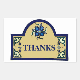 French Sign Change Text Rectangular Sticker