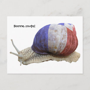 French snail, Bonne route! Postcard