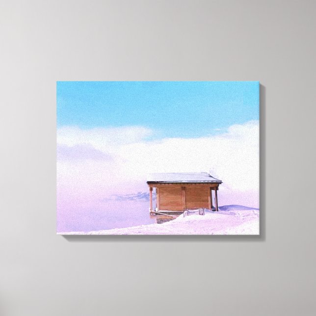 French Snow Mountain Hut  Canvas Print (Front)