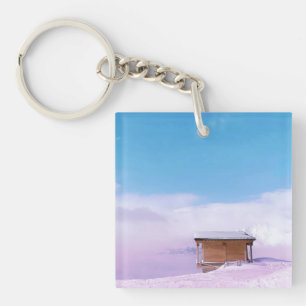 French Snow Mountain Hut  Key Ring