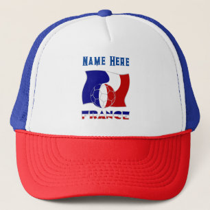 French Soccer Ball and Flag Personalised Trucker Hat