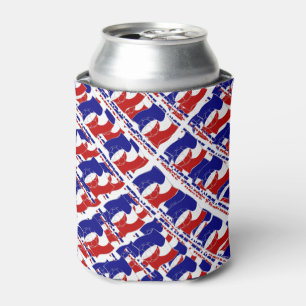 French Soccer Ball and Flag Tiled Can Cooler