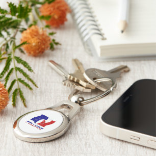 French Soccer Ball Flag  Key Ring