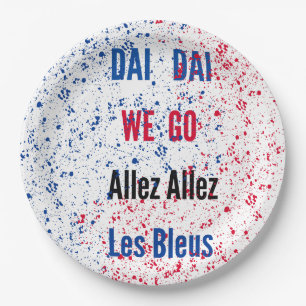 French Soccer Fan Match Party Plate