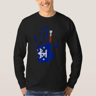 French Southern Antarctic Land Flag Hand Men Women T-Shirt