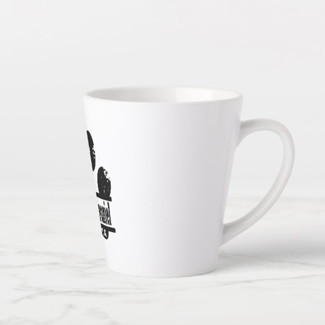 French Spaniel Dog Paw Print Latte Mug (Right)