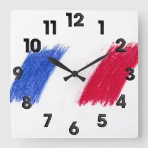 French Square Wall Clock