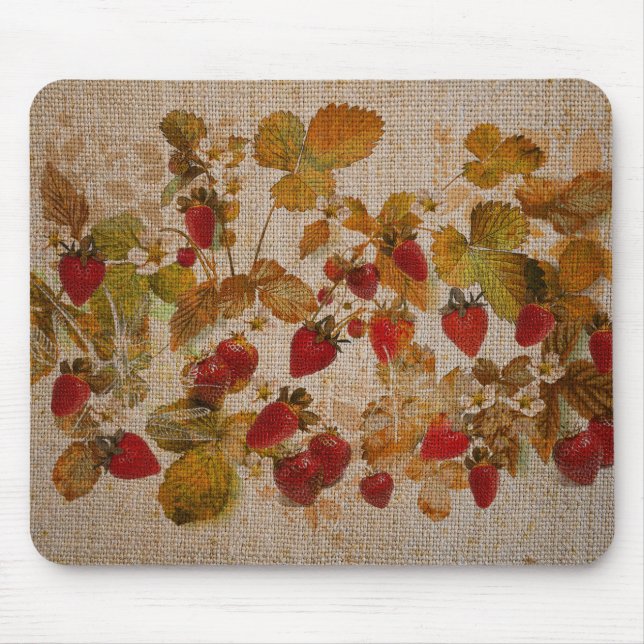 French Strawberries Cretonne Mouse Pad (Front)