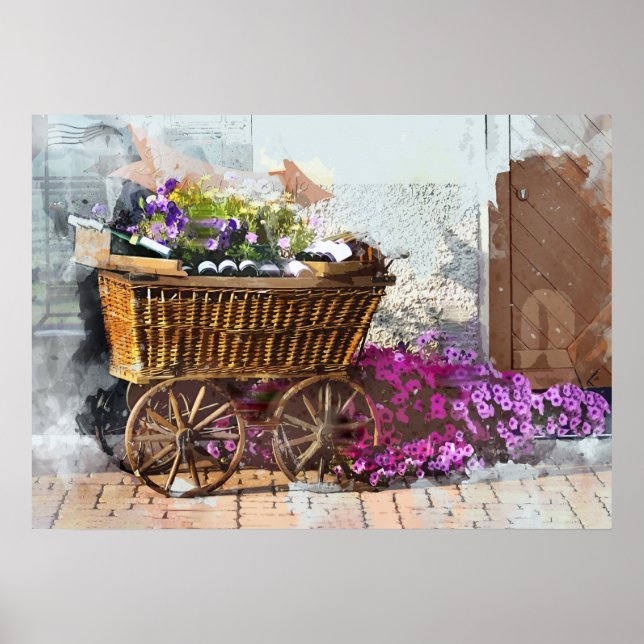 French Street Cart in Alsace Poster (Front)