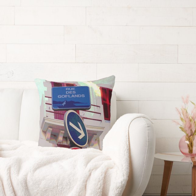 French Street Signs Cushion (Couch)